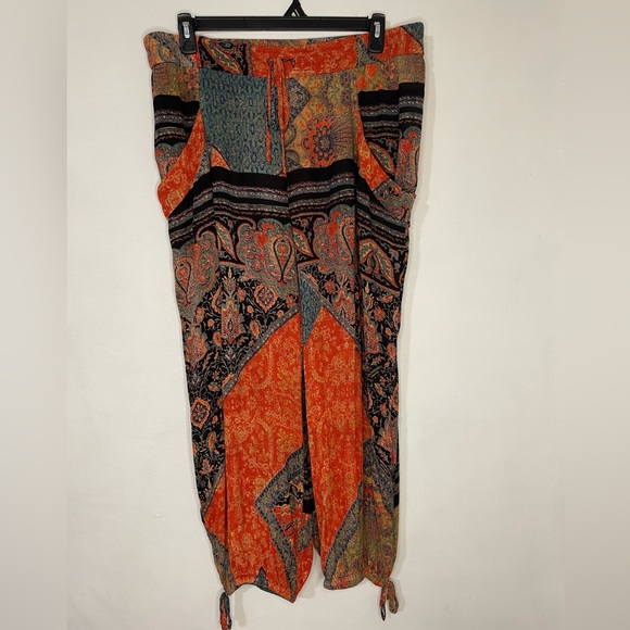 Free People Begonia Balloon Boho Patchwork Print Pants L - Picture 7 of 12